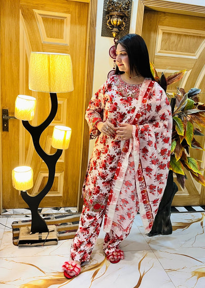 Multi Color Embroidered Silk Flapper Style Suit Online in Dubai DXB UAE Abudhabi Meena Bazaar