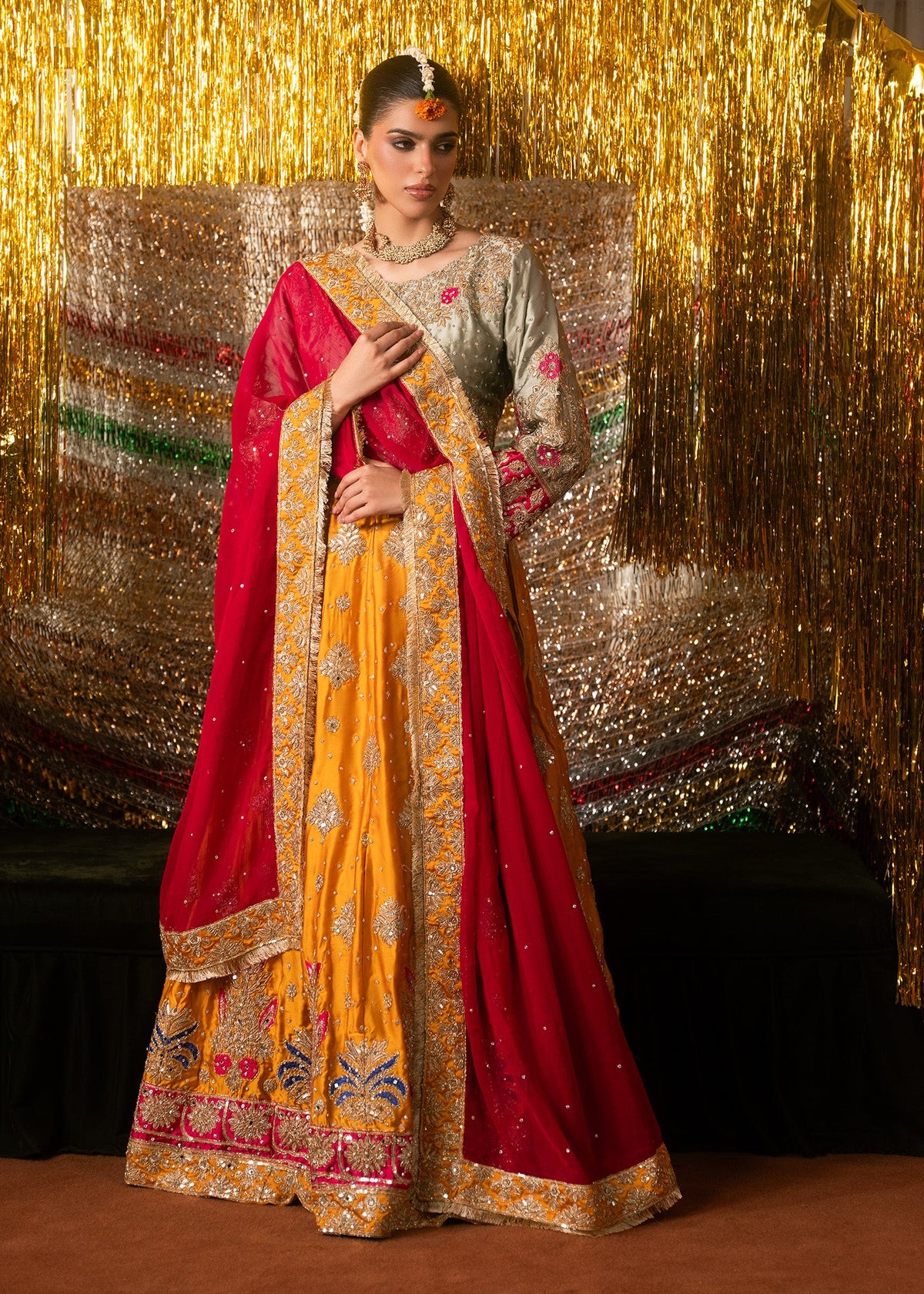 Multi Color Partywear Lehenga Choli Online in Dubai UAE Abudhabi Ajman Sharjah