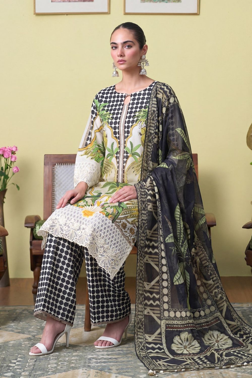 Multi Color Printed Lawn Suit Online in Dubai UAE Abudhabi Ajman Sharjah