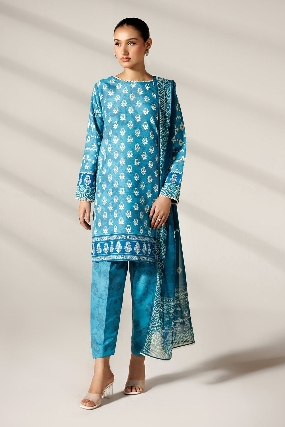 Multi Color Printed Silk Lawn Pakistani Suit Online in Dubai UAE Abudhabi Ajman Sharjah