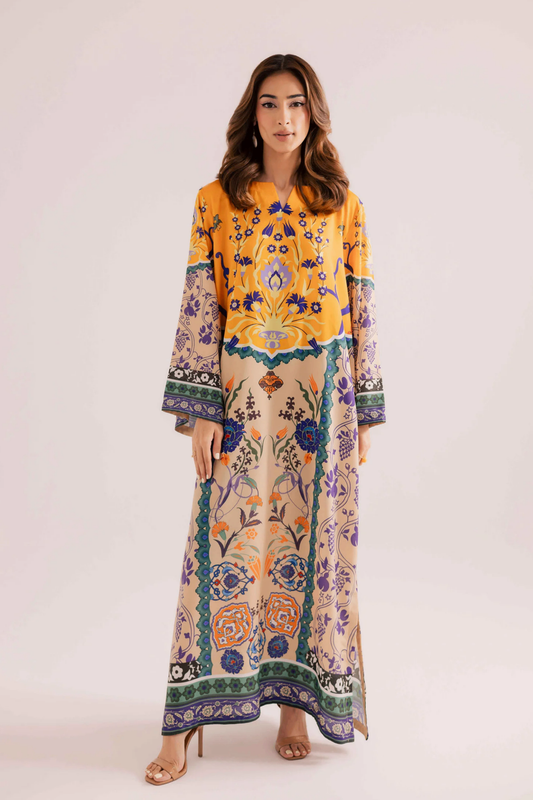 Multi Color Sublimation Printed Raw Silk Kaftan Online in Dubai UAE Abudhabi Ajman Sharjah
