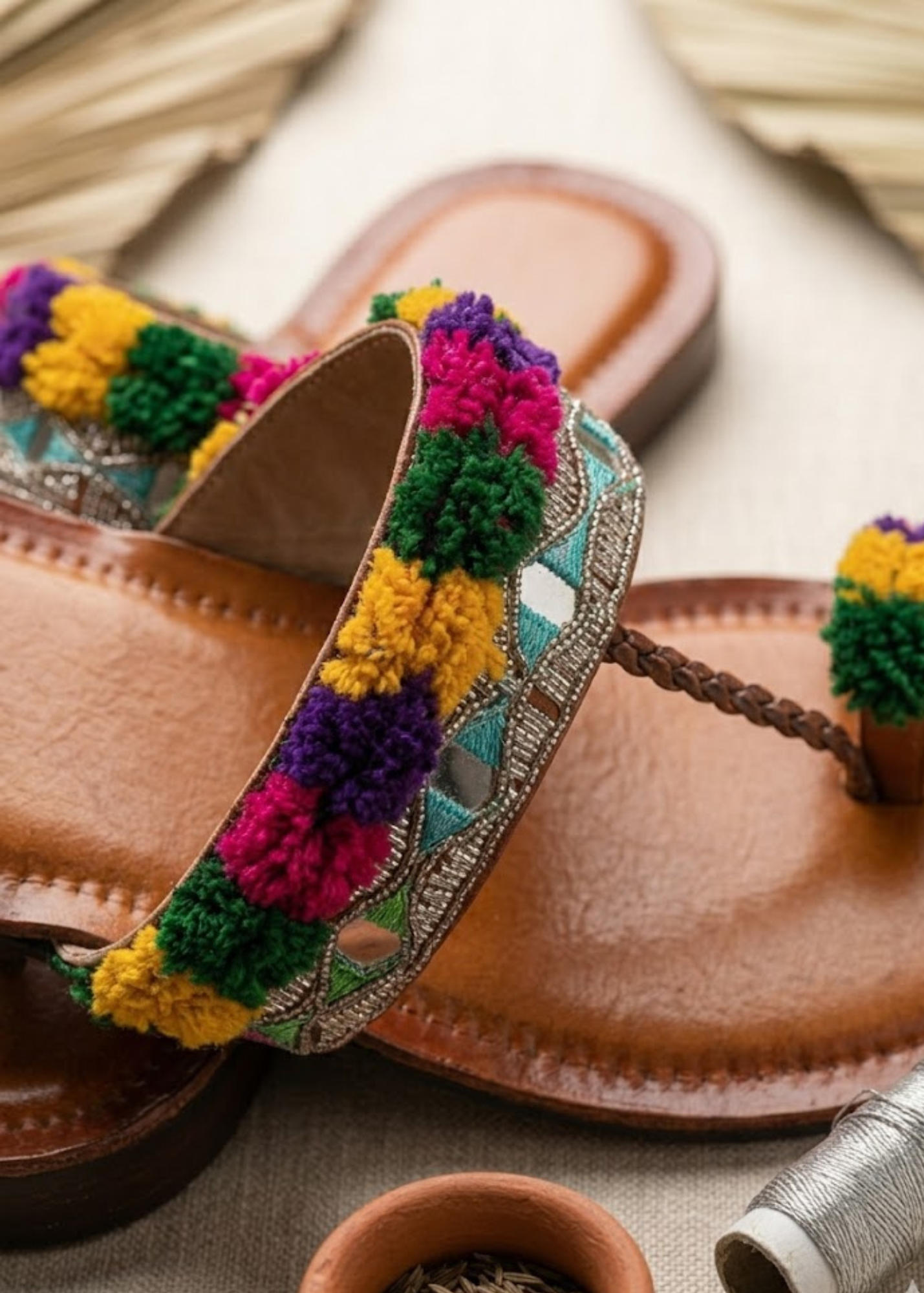 Multi-Color Traditional Kolhapuri Sandals Online in UK USA Canada