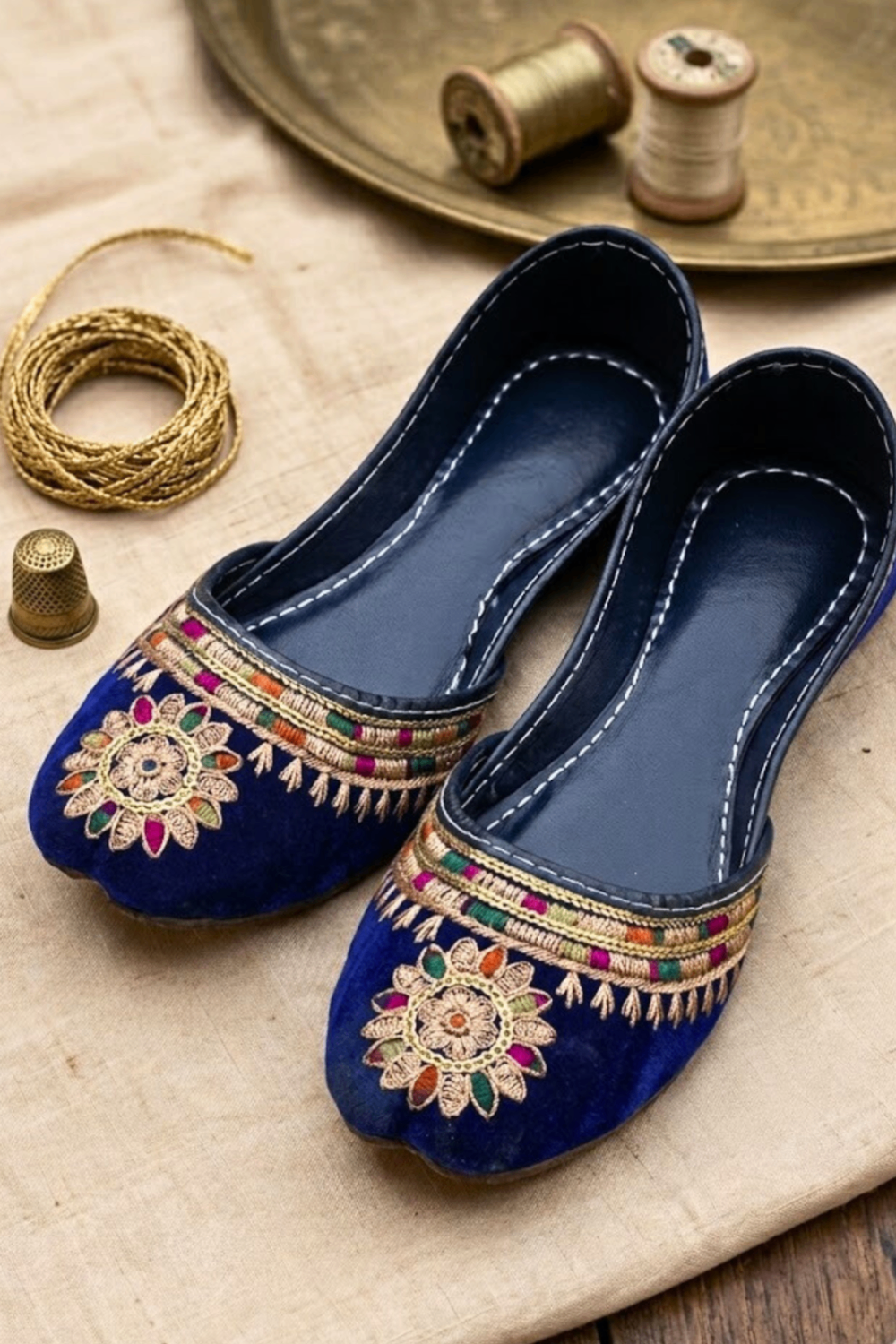 Multi Color Velvet Khussa Online in Dubai UAE Abudhabi Ajman Sharjah