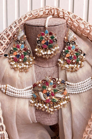 Multi-Colored Stone Choker Jewellery Set Online in Dubai UAE Abudhabi Ajman Sharjah