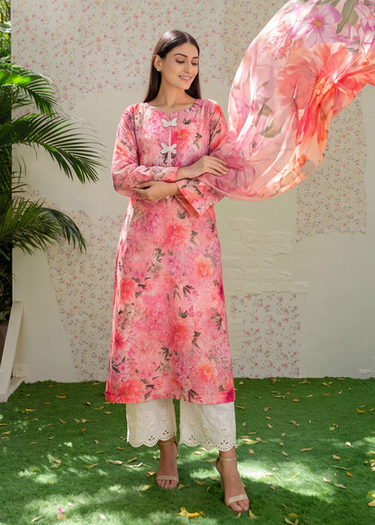 Multi Embellished Lawn 3 Piece Suit Online in Dubai UAE Abudhabi Ajman Sharjah