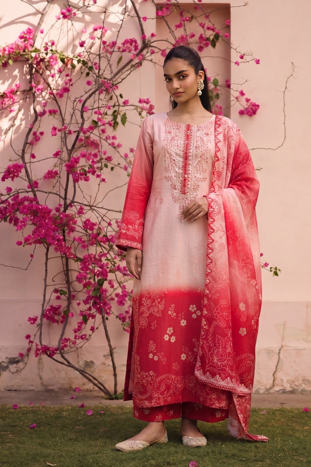 Multi Embellished Lawn Pakistani Suit Online in Dubai UAE Abudhabi Ajman Sharjah