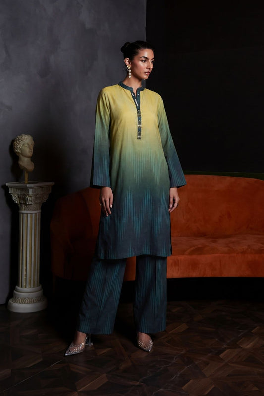 Multi Embellished Lawn Straight Cut Kurta Online in Dubai UAE Abudhabi Ajman Sharjah