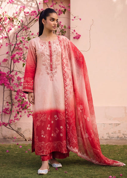 Multi Embellished Lawn Unstitched Suit Online in KSA Riyadh Saudi Arabia Oman Bahrain Qatar