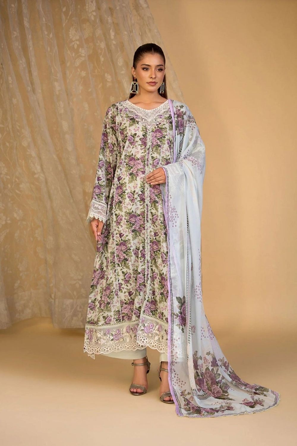 Multi Embroidered Khaddar Pakistani Suit Online in Dubai UAE Abudhabi Ajman Sharjah
