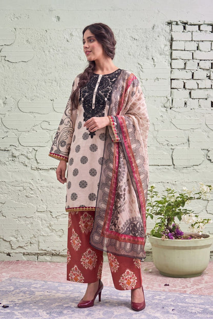 Multi Embroidered Lawn Farshi Shalwar Suit Online in Dubai UAE Abudhabi Ajman Sharjah