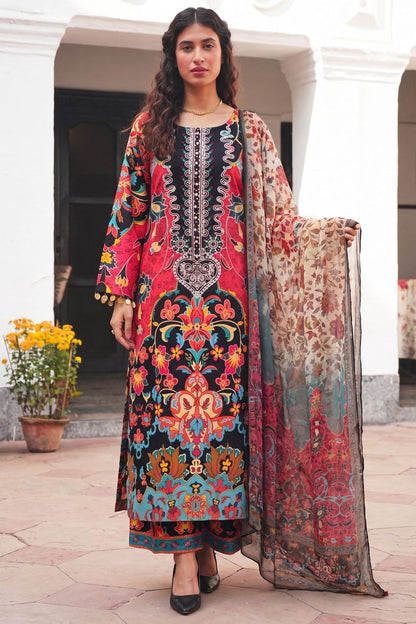 Multi Embroidered Lawn Salwar Suit Online in Dubai UAE Abudhabi Ajman Sharjah