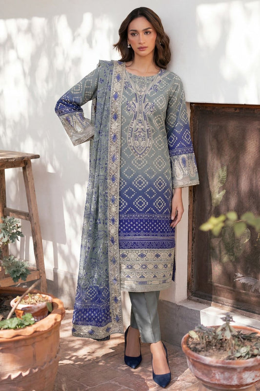 Multi Embroidered Lawn Suit Online in Dubai UAE Abudhabi Ajman Sharjah
