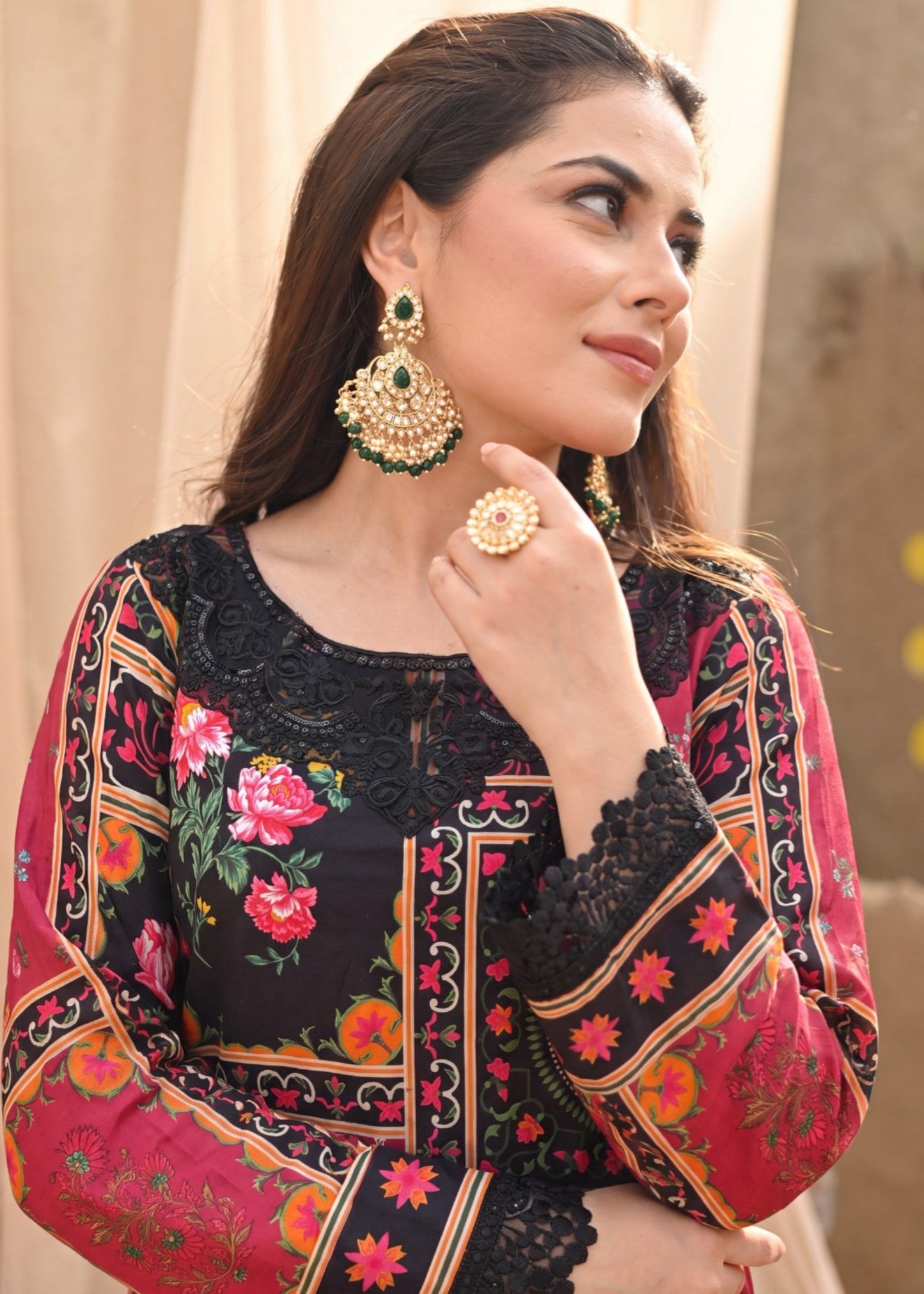 Multi Embroidered Lawn Suit Online in Dubai UAE Abudhabi Ajman Sharjah
