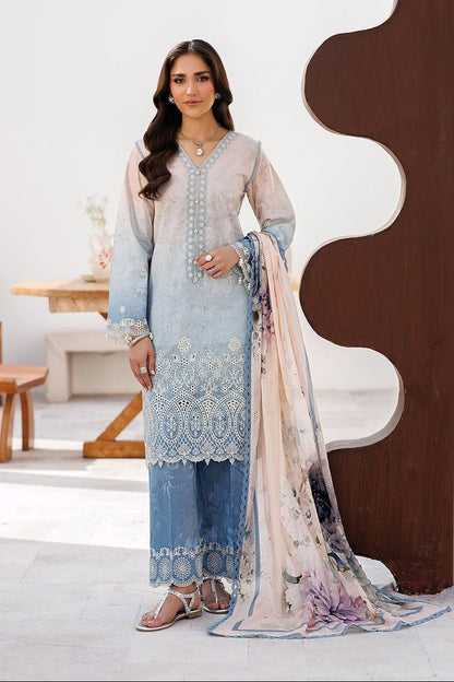 Multi Floral Printed Embroidered Lawn Suit Online in Dubai UAE Abudhabi Ajman Sharjah