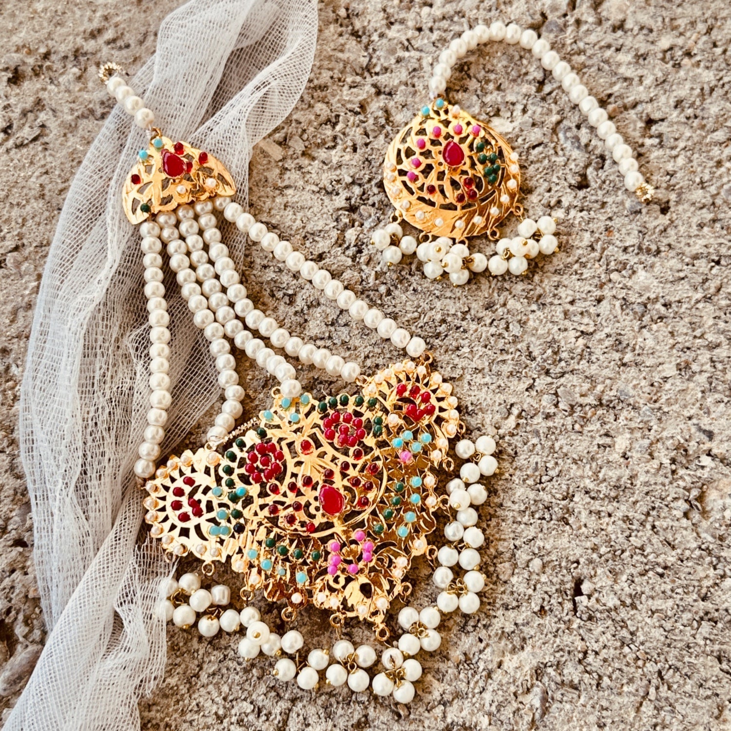 Multi Gold Plated Bridal Choker Set Online in Sri Lanka India Australia