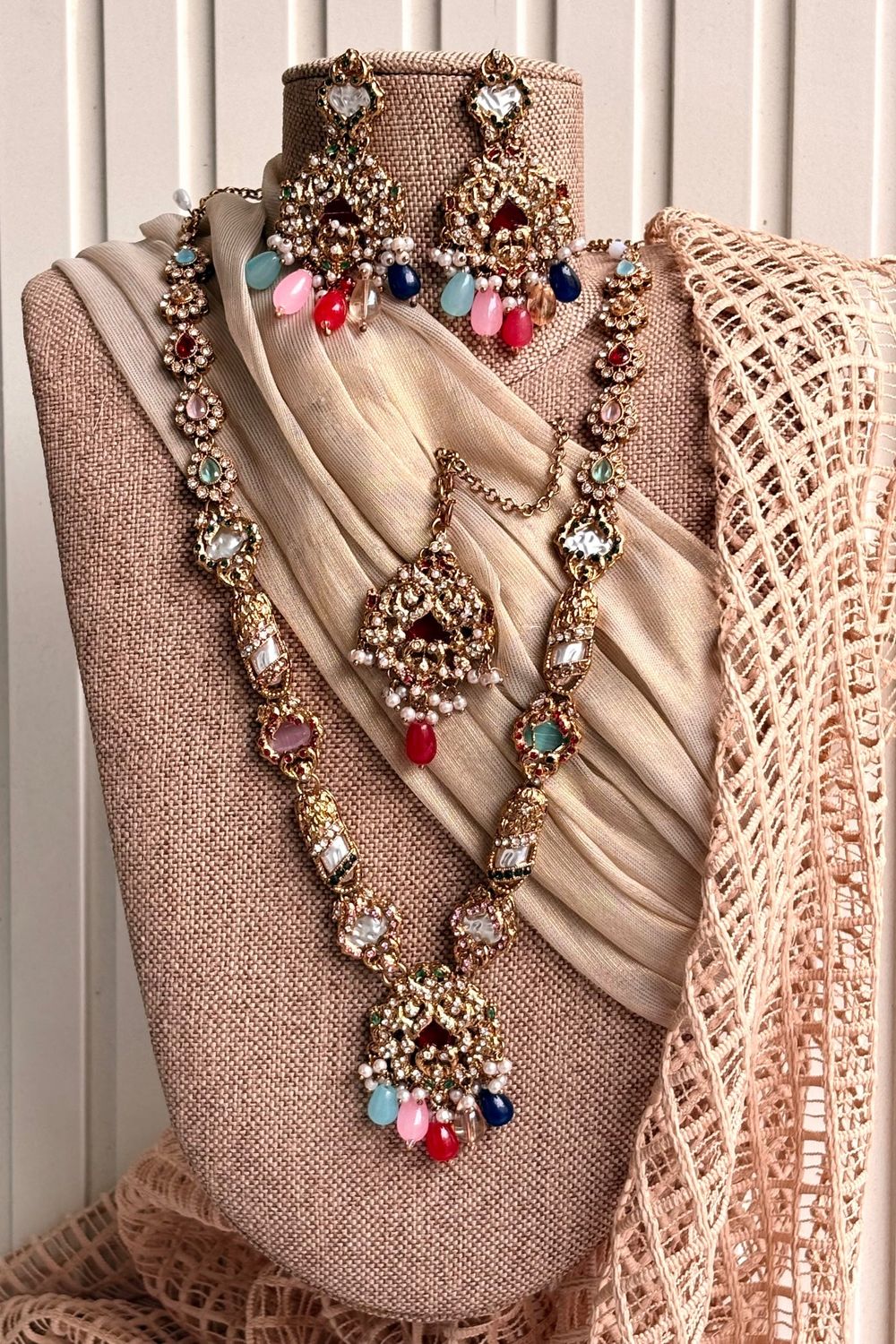 Multi Gold Plated Turkish Malaa Jewellery Set Online in Dubai UAE Abudhabi Ajman Sharjah