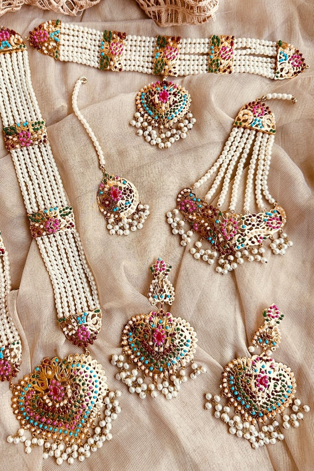 Multi Hyderabadi Bridal Jewellery Set Online in Dubai UAE Abudhabi Ajman Sharjah