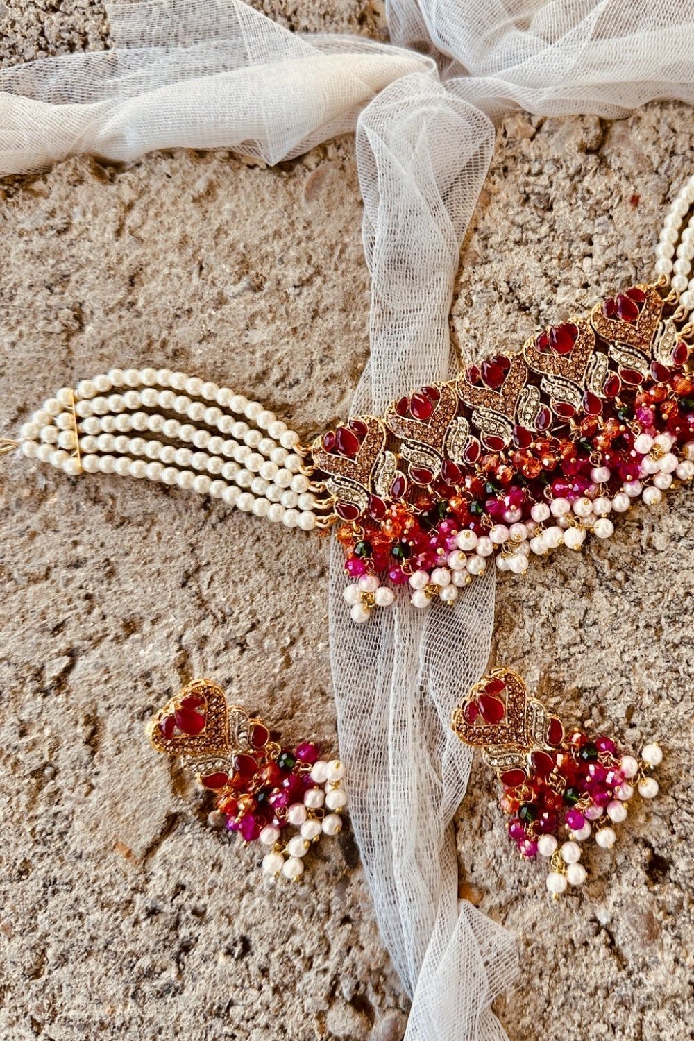 Multi Naulakha Choker Jewellery Set Online in Dubai UAE Abudhabi Ajman Sharjah