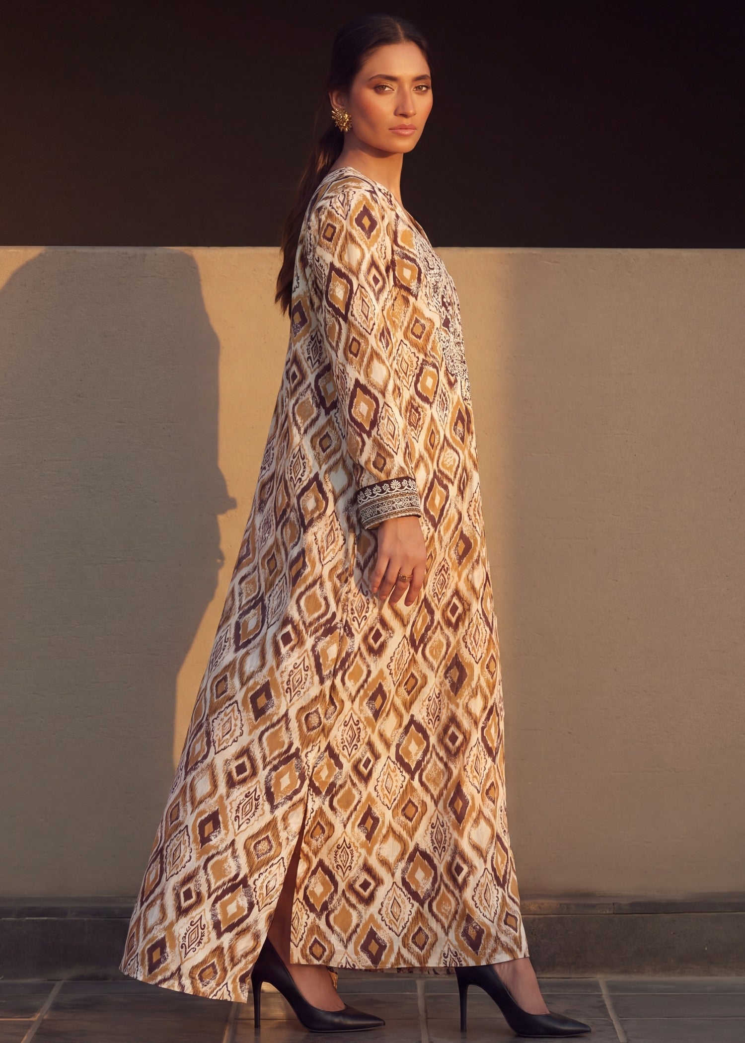 Multi Poly Silk Embroidered Kaftan Online in Dubai DXB UAE Abudhabi Meena Bazaar