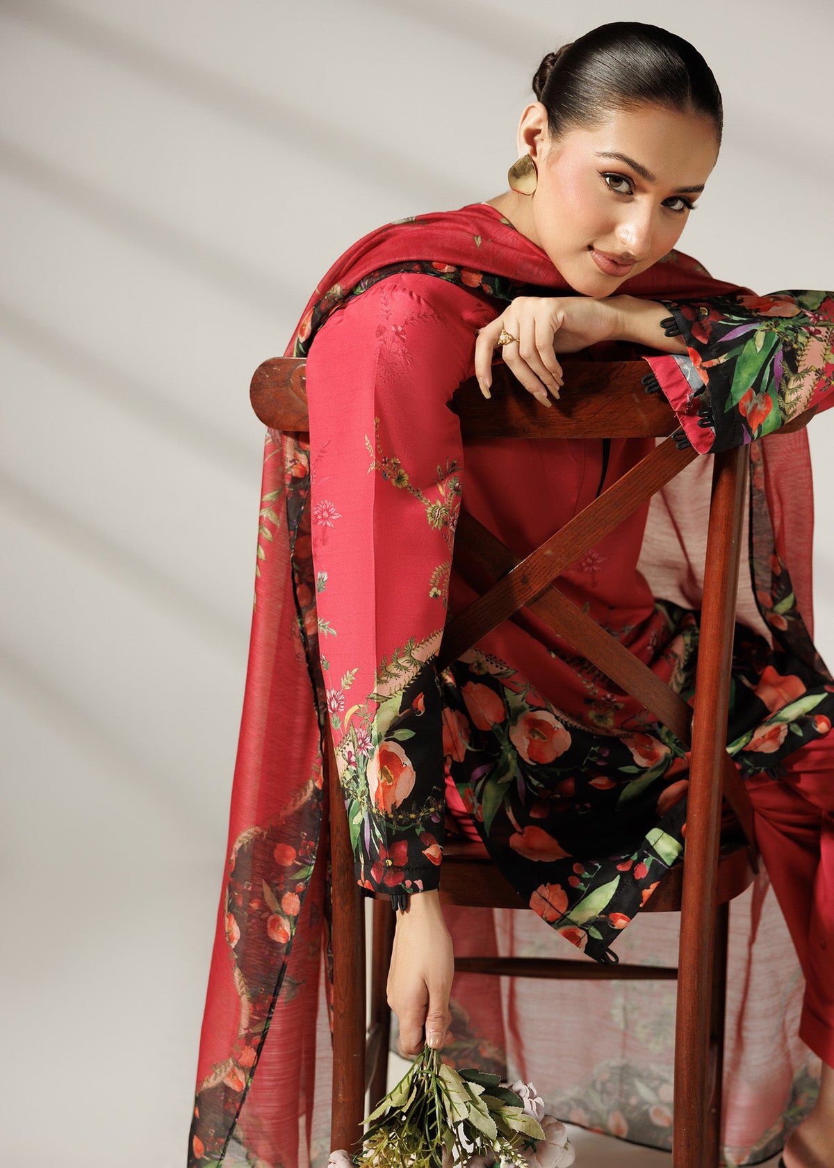 Multi Print Silk Finish Lawn Ladies Suit Online in Sri Lanka India Australia
