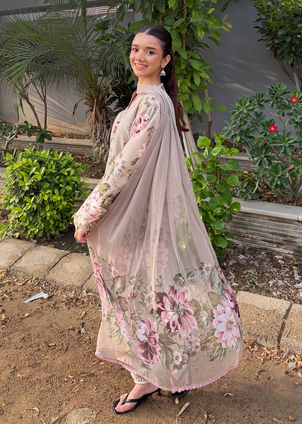Multi Printed Raw Silk Designer Salwar Suit Online in Sri Lanka India Australia