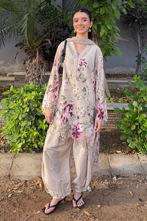 Multi Printed Raw Silk Pakistani Suit Online in Dubai UAE Abudhabi Ajman Sharjah