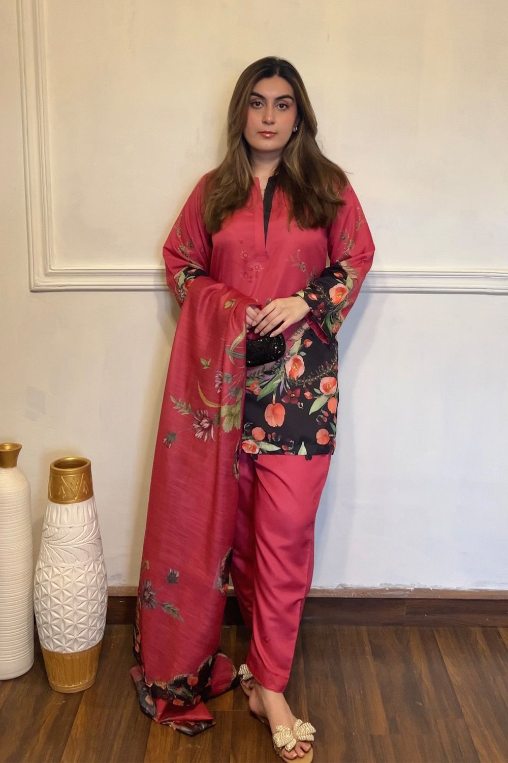 Multi Printed Silk Finish Lawn Shalwar Kameez Online in Dubai UAE Abudhabi Ajman Sharjah