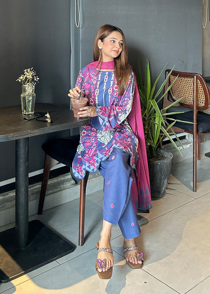 Multi Raw Silk Printed Salwar Suit Online in Sri Lanka India Australia