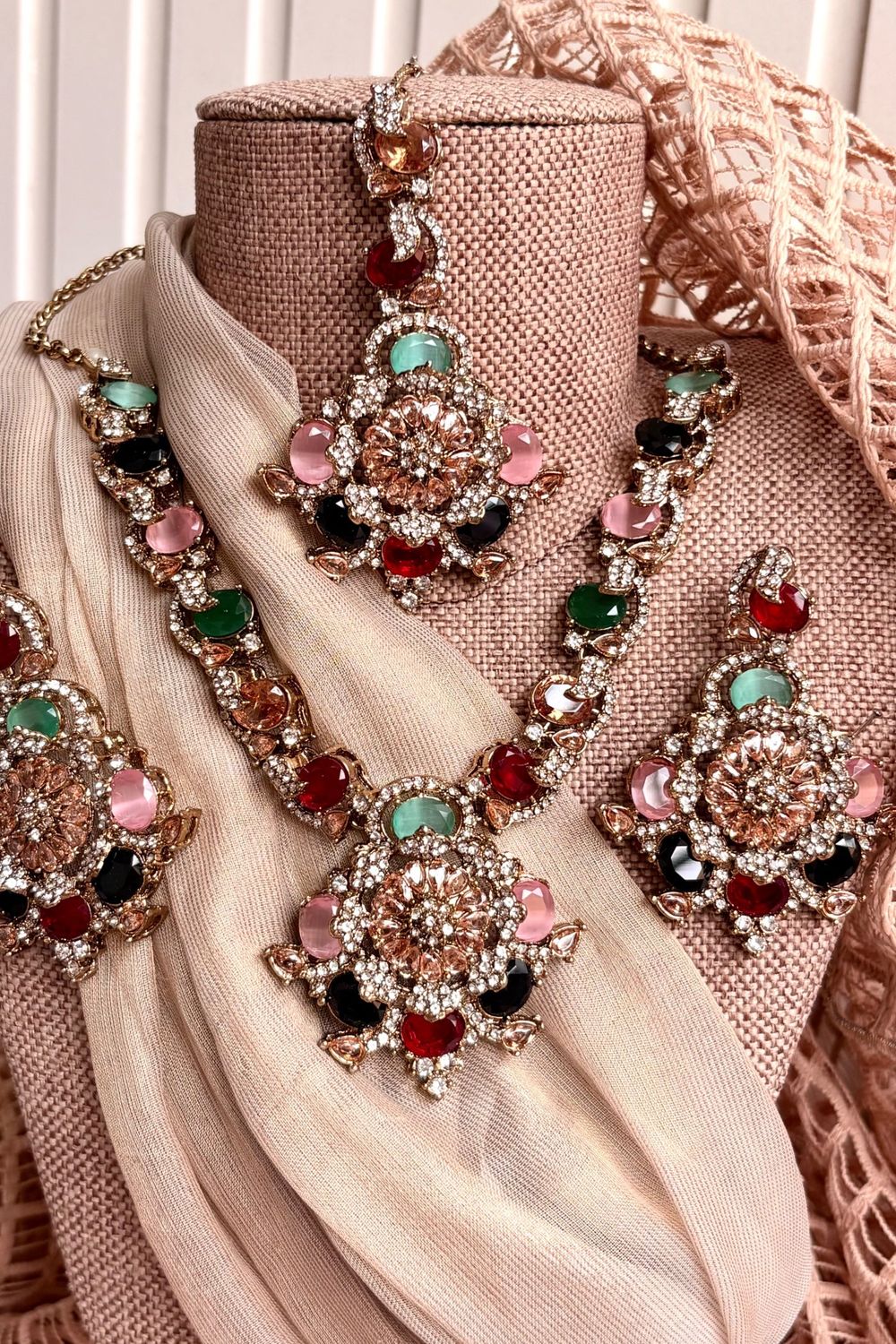 Multi Stone Turkish Necklace Set Online in Dubai UAE Abudhabi Ajman Sharjah