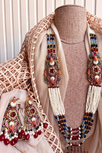Multi Stone Work Turkish Malaa Jewellery Set Online in Dubai UAE Abudhabi Ajman Sharjah