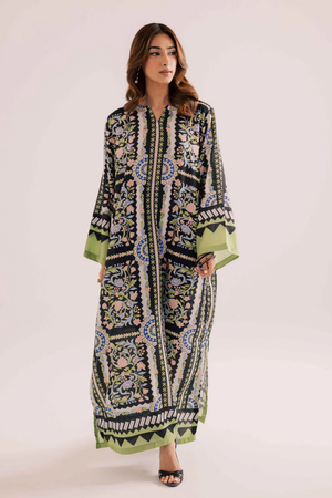 Multi Sublimation Printed Raw Silk Kaftan Online in Dubai UAE Abudhabi Ajman Sharjah