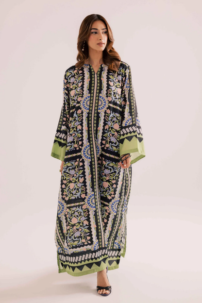 Multi Sublimation Printed Raw Silk Kaftan Online in Dubai UAE Abudhabi Ajman Sharjah