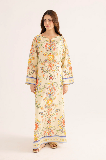 Multi Sublimation Printed Silk Lawn Kaftan Online in Dubai UAE Abudhabi Ajman Sharjah