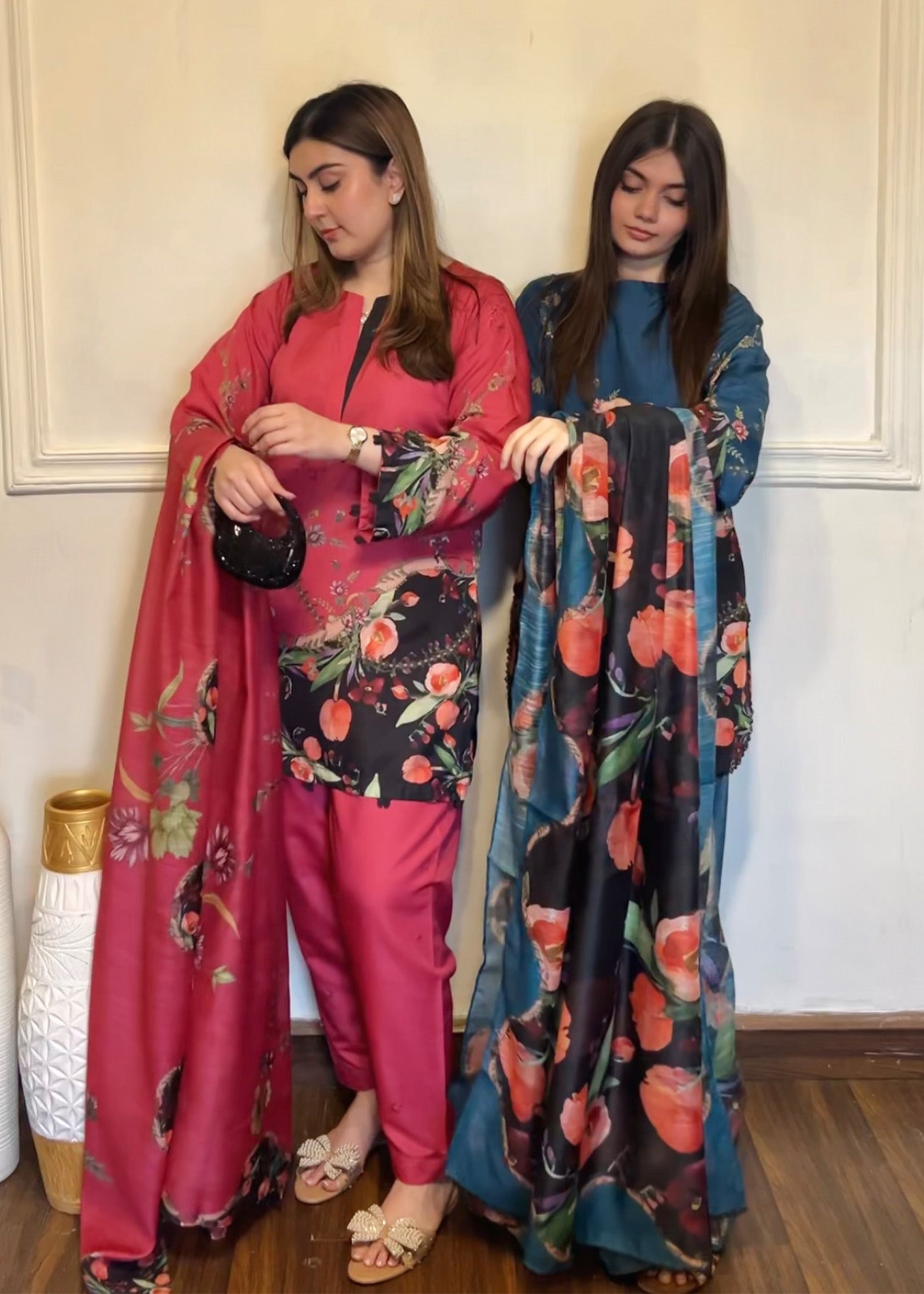 Multi Tone Silk Lawn 3 Piece Suit Online in Sri Lanka India Australia