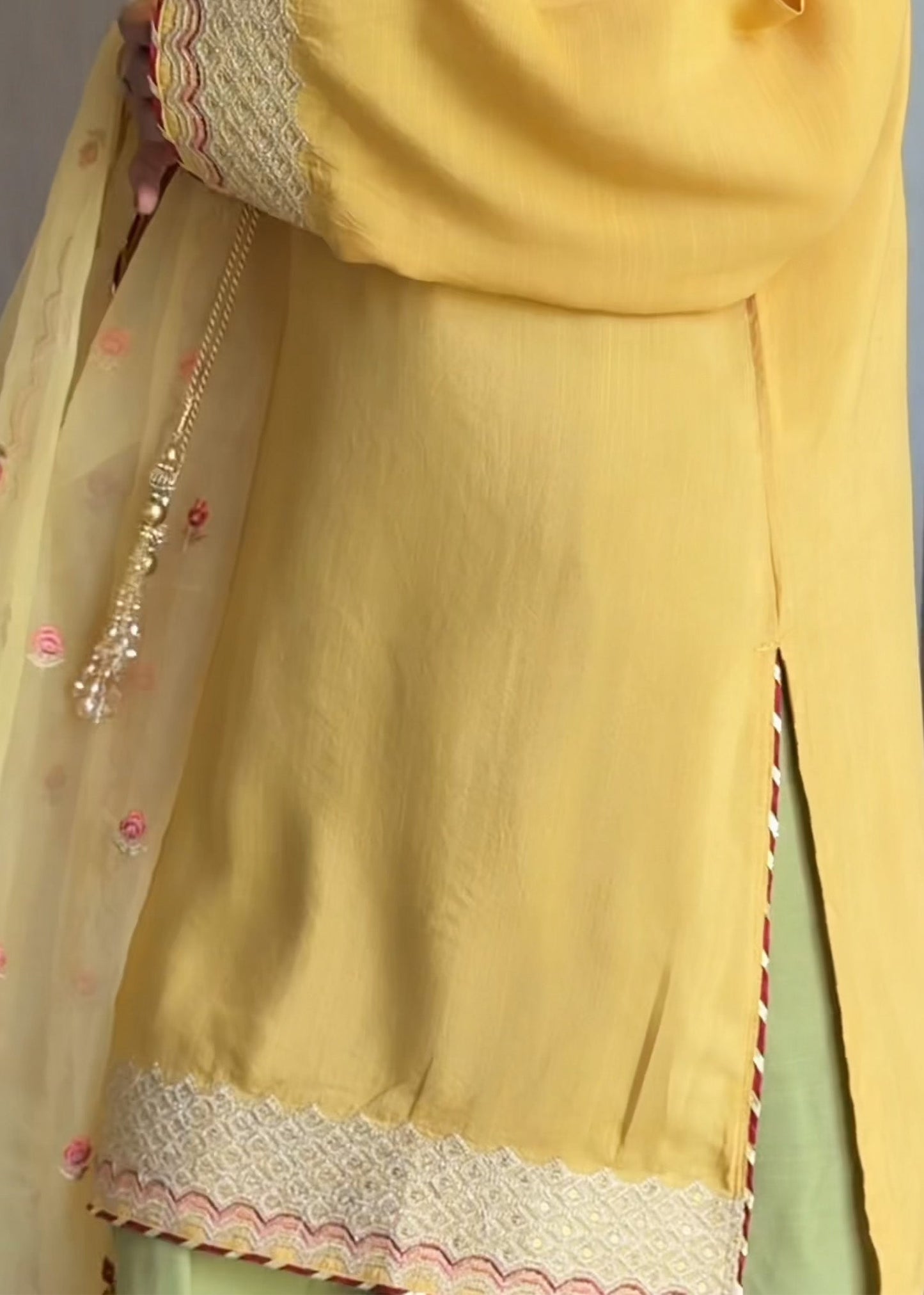 Multi Tone Tilla Work Raw Silk Farshi Shalwar Outfit Online in Dubai DXB UAE Abudhabi Meena Bazaar