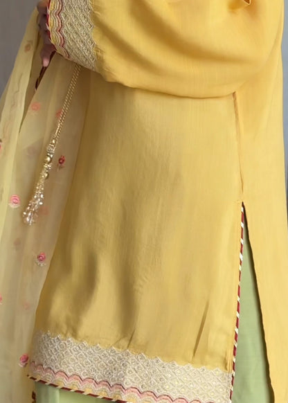 Multi Tone Tilla Work Raw Silk Farshi Shalwar Outfit Online in Dubai DXB UAE Abudhabi Meena Bazaar