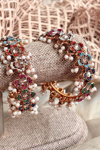 Multicolor Gold Plated Stone Bangles Online in Dubai UAE Abudhabi Ajman Sharjah