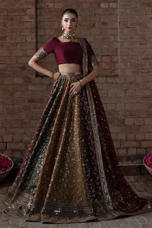 Multicolor Indian Raw Silk Wedding Lehenga Choli Online in Dubai UAE Abudhabi Ajman Sharjah
