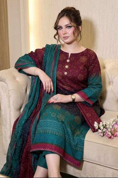 Multicolor Lawn Maria B Replica Suit Online in Dubai UAE Abudhabi Ajman Sharjah
