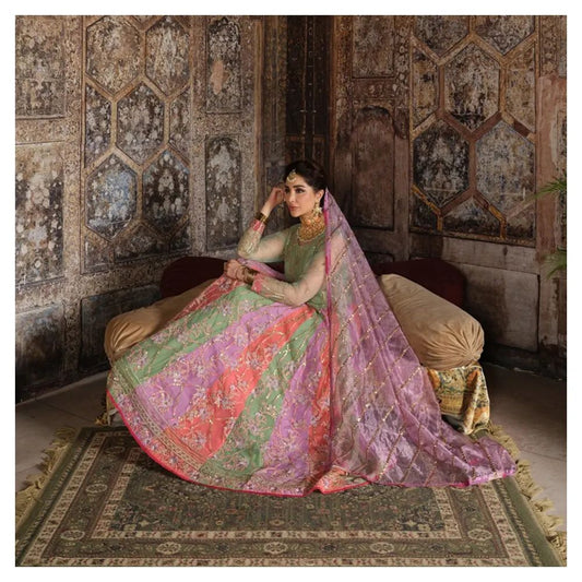 Sequins Embroidered Multicolor Anarkali
