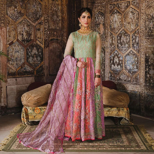 Sequins Embroidered Multicolor Anarkali
