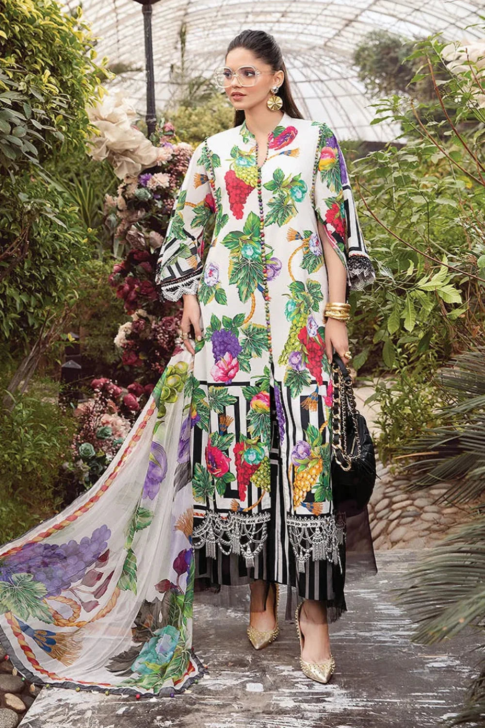 Printed Lawn Suit with Chiffon Dupatta