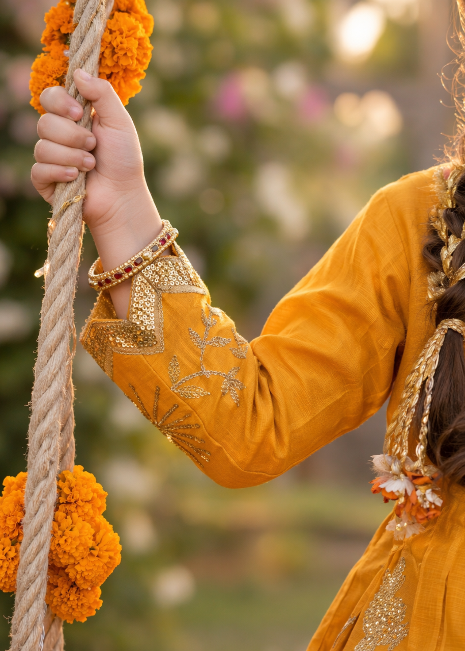 Mustard Cotton Embroidered Girls Eastern Suit Online in Sri Lanka India Australia