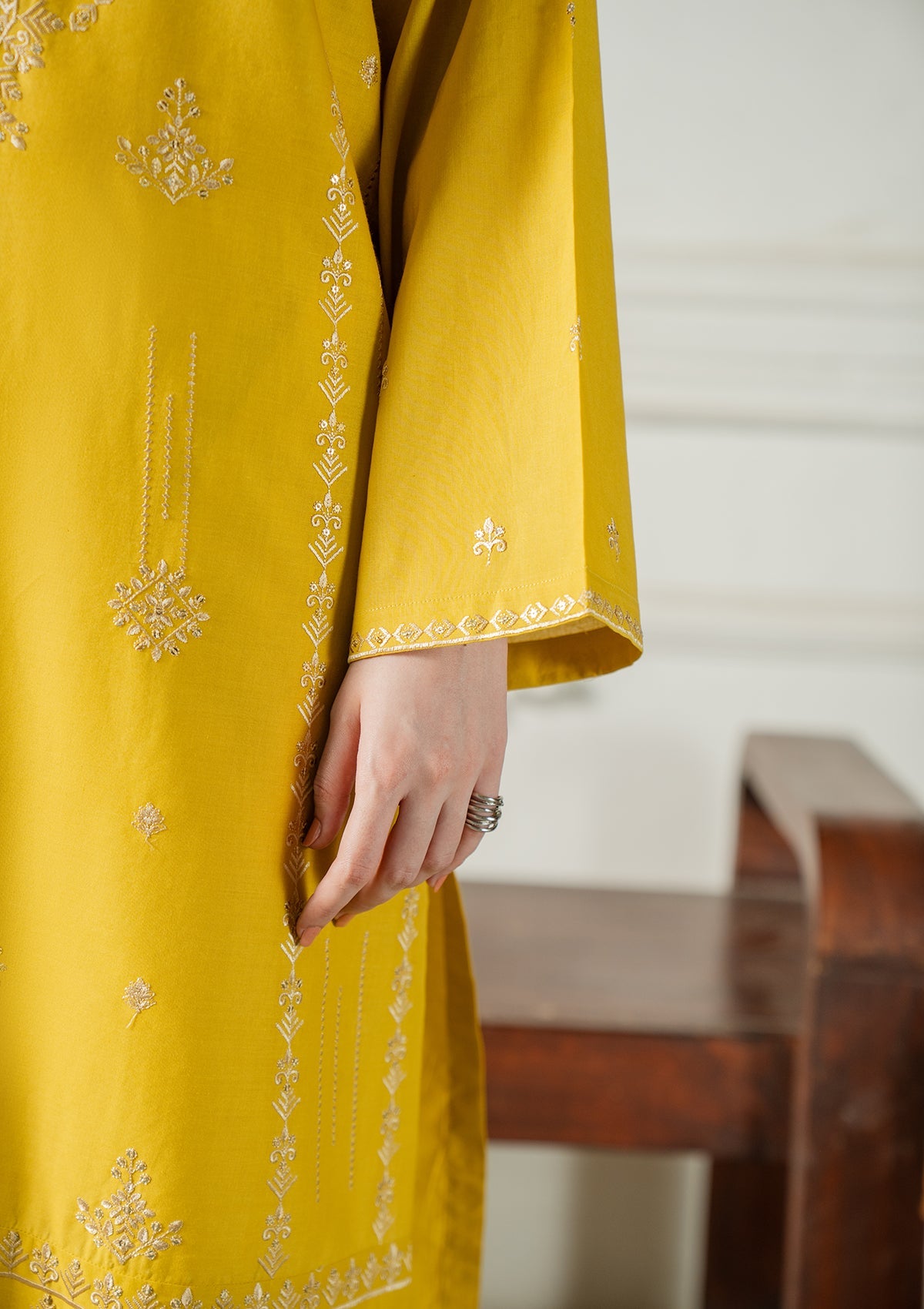 Mustard Cotton Straight Kurta Set for Women Online in Sri Lanka India Australia