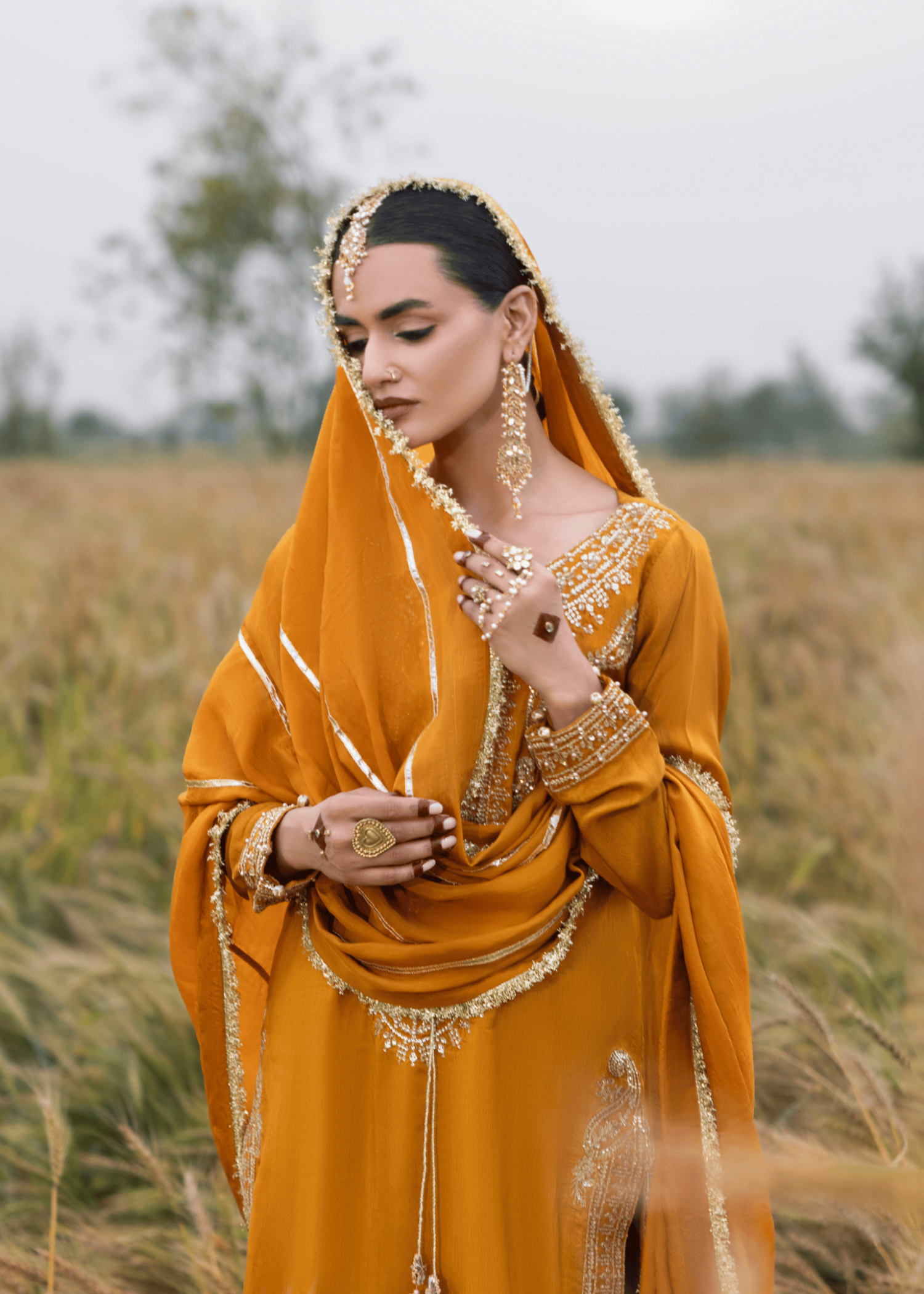 Mustard Embellished Silk Kurta with Palazzo Online in Dubai UAE Abudhabi Ajman Sharjah