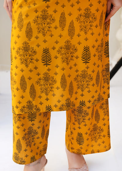 Mustard Linen Daily Wear Suit Online in UK USA Canada
