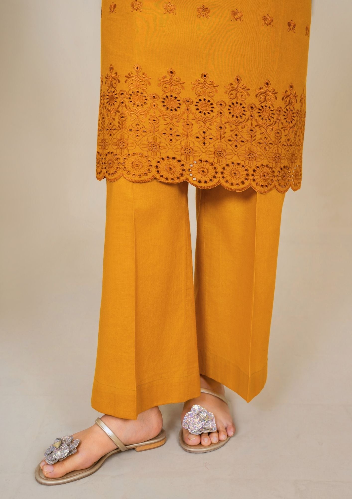 Mustard Tunic Kurta with Chiffon Dupatta Online in Dubai UAE Abudhabi Ajman Sharjah