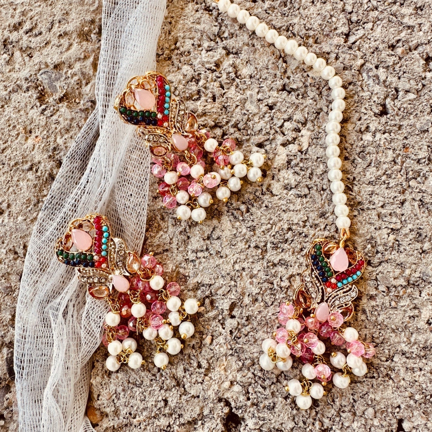 Naulakha Choker Jewellery Pink Online in KSA Riyadh Saudi Arabia Oman Bahrain Qatar