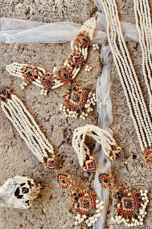 Nauratan Majestic Bridal Jewellery Set Online in Dubai UAE Abudhabi Ajman Sharjah