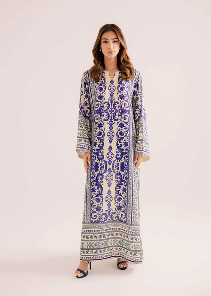 Navy Blue Asymmetrical Kaftan Online in Dubai DXB UAE Abudhabi Meena Bazaar